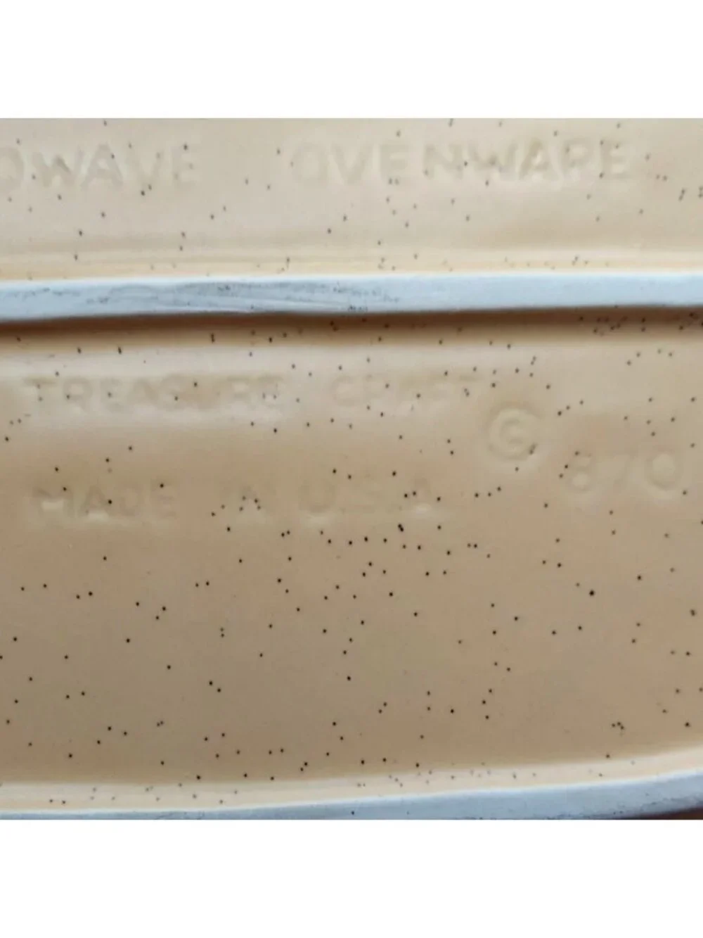 Treasure Craft Butterfly Oval Divided Microwave Ovenware Stoneware Dish 870 USA